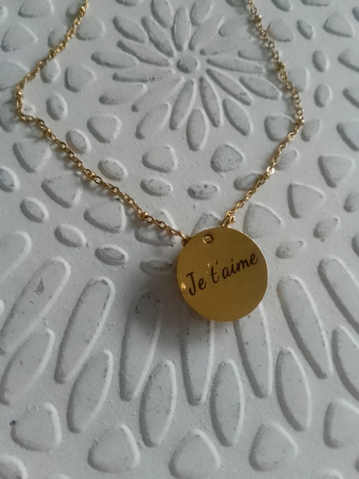 Collier je t'aime et fleur en nacre – photo 2